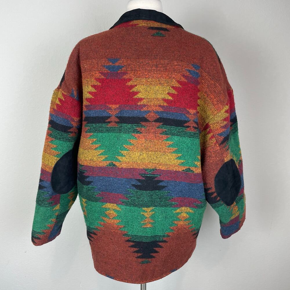 Pioneer Wear Vintage Multicolor Navajo Button Coat L/XL - Picture 4 of 12